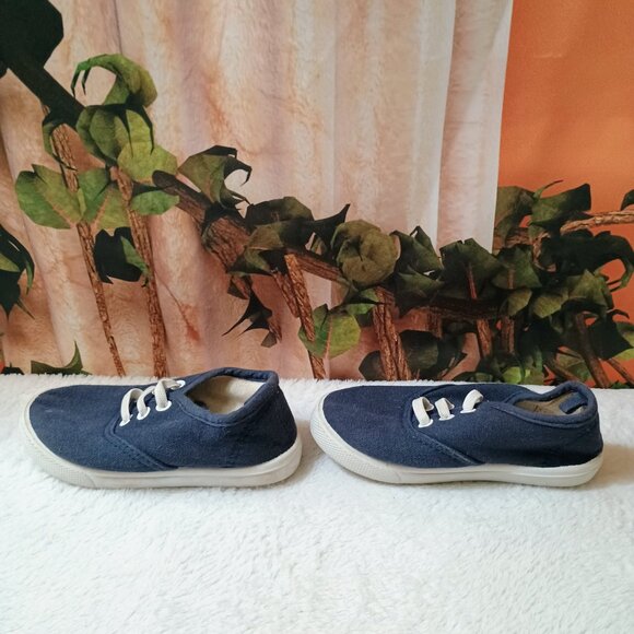 Kids Swiggles Toddler Sz 7 Navy Blue Canvas Lace-Up Sneakers Lo-Tops - Picture 5 of 6